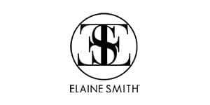 A black and white logo of elaine smith.